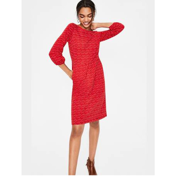 Boden Odelia Dress Stars Print 100% Cotton Balloon Sleeve Pockets 6 - Picture 1 of 7